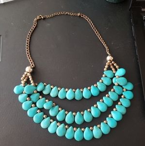 Super cute boho chic turquoise costume necklace